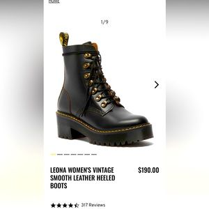 Dr. Martens Leona Black Boots Size 7; slightly used but good condition